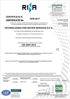 Certificato ISO 45001:2018